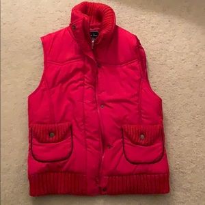 Red puffy vest!